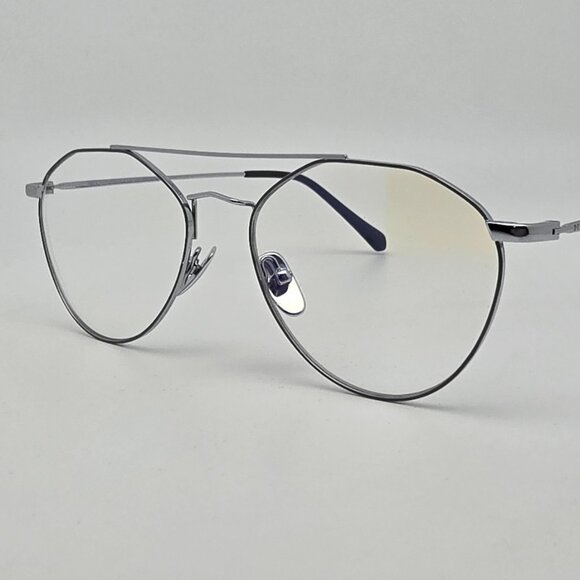 Diff Eyewear Sunday Silver Grey Frame Blue Light Blocking Lens Aviator Glasses - Picture 3 of 15